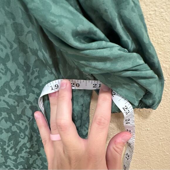 Anthropologie Current Air Green Jacquard Blouse Medium - Picture 6 of 12